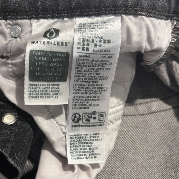 LEVI’S Sz 32 Ribcage Ankle Straight Washout Black Button Fly Jeans NEW WITH TAG - Picture 15 of 16